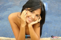 Latin schoolgirl in the pool