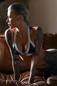 Busty Tattooed Short Haired Blonde