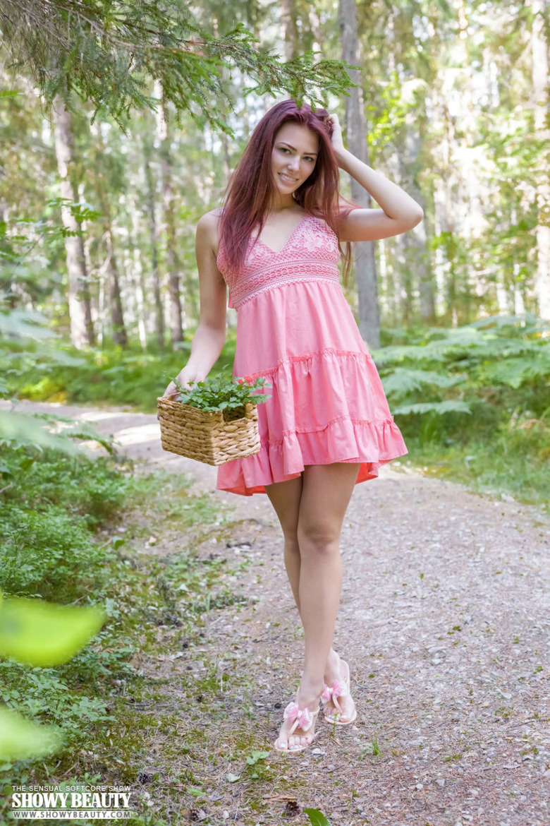 Nude girl in the woods