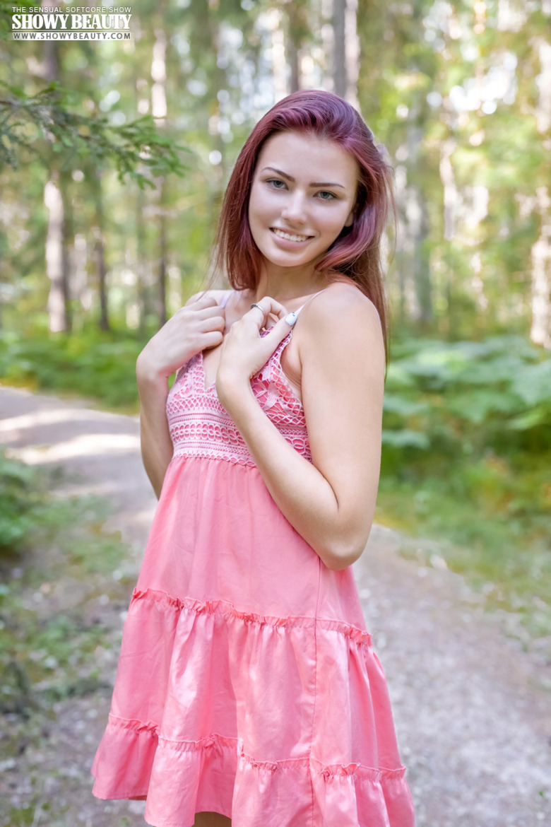 Nude girl in the woods