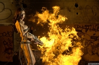 Hot girl on torrid fire