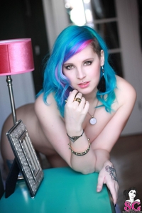 Crazy hot devilish Asio posing at home