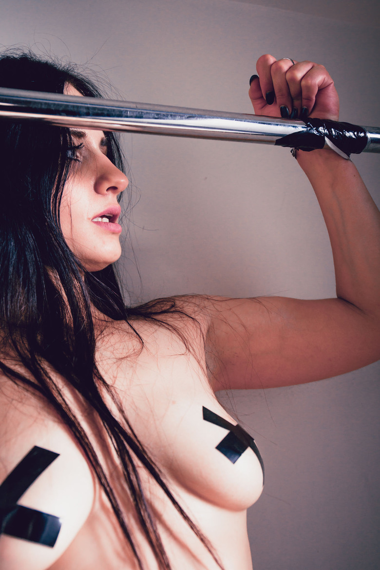 Erotic Girl Eva Kahil Taped Up