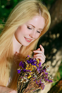 Naked Natural Blonde Teen Posing In The Forest